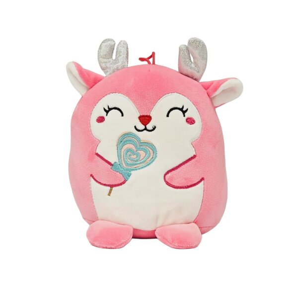 KAWAII Kuties Plüsch Kuscheltier Plüsch Plüschfigur Rentier pink Stofftier für Kinder 20 cm Anime Kawaii Plush Stofftier Cute Plushie Halloween Geschenke