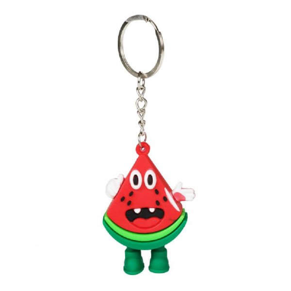 Schlüsselanhänger Mini Melone Anhänger 4 cm 3D Geschenk Cartoon Schlüsselanhänger Silikon Schlüsselanhänger für Handyhülle Charme Rucksack Geschenk