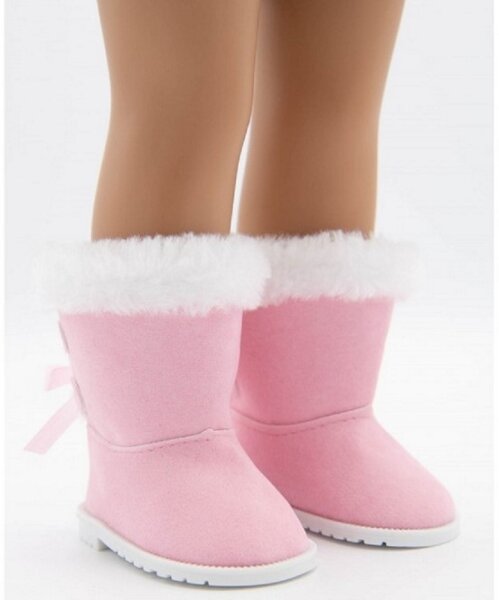 Puppenschuhe Puppen Winter Boots pink Puppenbekleidung für Puppe 43 cm