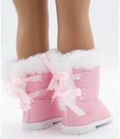 Puppenschuhe Puppen Winter Boots pink Puppenbekleidung für Puppe 43 cm