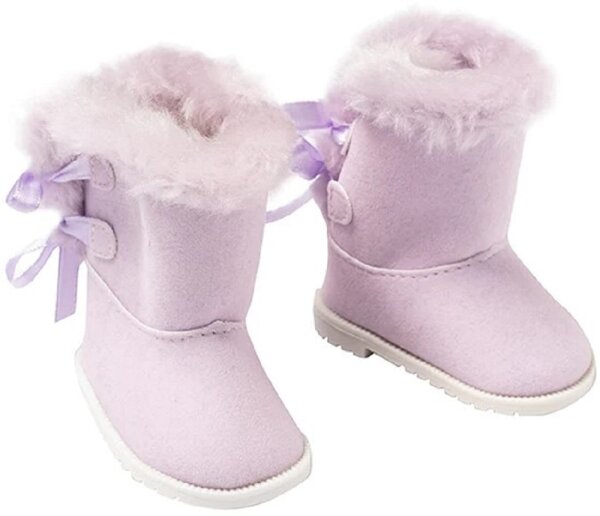 Puppenschuhe Schuhe Boots lila Puppenbekleidung für Puppe 43 cm