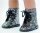 Puppenschuhe Schuhe Boots schwarz Glitzer Puppenbekleidung für Puppe 43 cm