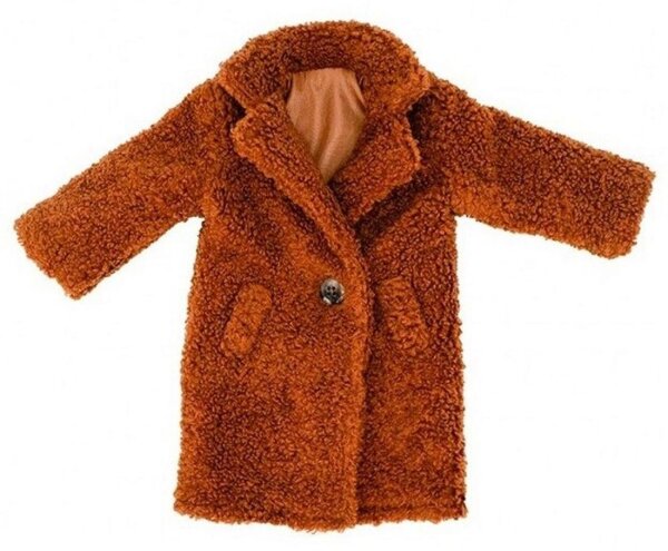 Puppen Plüsch Jacke braun Puppenbekleidung für Puppe 43 cm