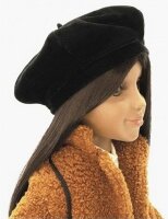 Puppen Mütze Beret Baskenmütze schwarz Puppenbekleidung für Puppe 43 cm