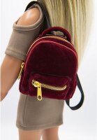 Puppen Rucksack Burgundrot Puppentasche Backpack Puppenbekleidung für Puppe 43 cm