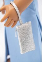 Puppen Tasche Trendy Silber Glitzer Clutch Puppentasche Puppenbekleidung für Puppe 43 cm