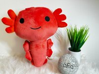 Axolotl Echse Molch 30 cm rot Kuscheltier Figur Plüsch Tintenfisch Spiel Puppe XL Plüschtier