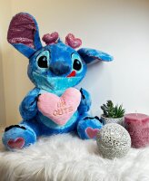 Lilo und Stitch Kuscheltier Lilo und Stitch Plüschtier XXL 50 cm Stofftier Anime Kawaii Plush Stofftier Cute Plushie Halloween Weihnachten Geschenke für Kinder Stitch Herz Rosa 50 cm