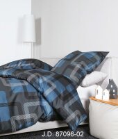 Janine Mako-Satin Bettwäsche 155 x 220 cm 80 x 80 2 teilig  J. D. 87096-02-512 denimblau