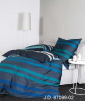 Janine Mako-Satin Bettwäsche 135 x 200 cm 80 x 80 2 teilig  J. D. 87099-02-500 denimblau