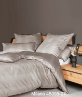 Janine Mako-Satin Bettwäsche 135 x 200 cm 80 x 80 2 teilig  MILANO 45095-07-500 taupe