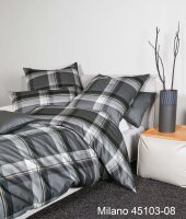 Janine Mako-Satin Bettwäsche 155 x 220 cm 80 x 80 2 teilig  MILANO 45103-08-512 titan