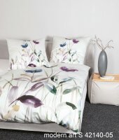 Janine Mako-Satin Bettwäsche 155 x 220 cm 80 x 80 2 teilig  modern art S 42140-05-512 mauve blau