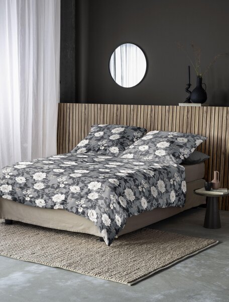 Irisette Edel-Feinbiber Bettwäsche Set Koala 8531 grau 135 x 200 cm + 1 Kissenbezug 80x80 cm