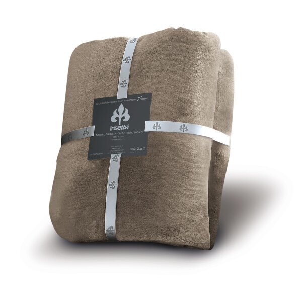 Irisette Kuscheldecke uni Decken Relax 8900 taupe 150 x 200 cm +