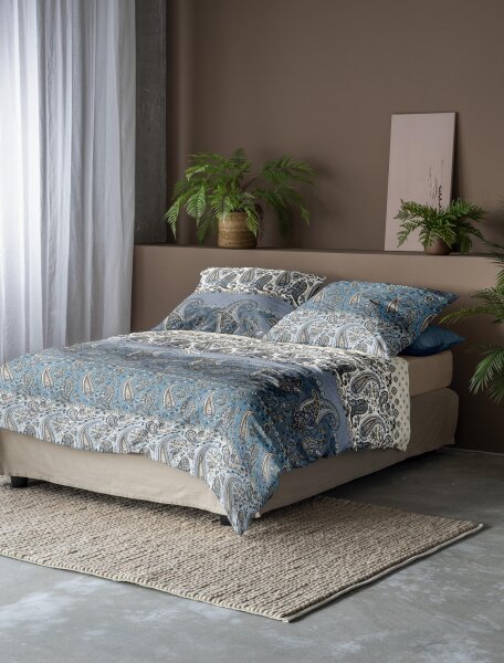 Irisette Mako-Satin Bettwäsche Set Sky 8507 blau 140 x 200 cm + 1 Kissenbezug 90x70 cm