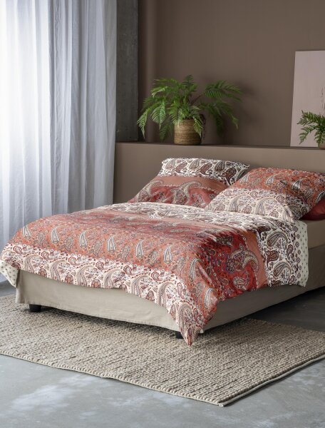 Irisette Mako-Satin Bettwäsche Set Sky 8507 rot 140 x 200 cm + 1 Kissenbezug 90x70 cm