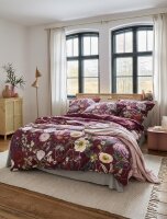 Irisette Mako-Satin Bettwäsche Set Wave 8576 rot 135 x 200 cm + 1 Kissenbezug 80x80 cm