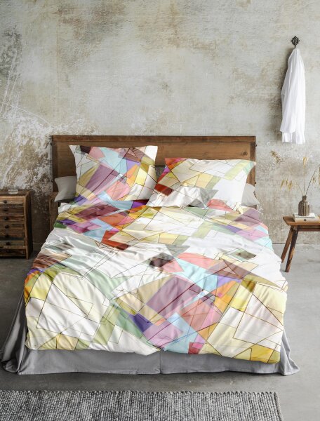 Irisette Mako-Satin Bettwäsche Set Wave 8889 multi 135 x 200 cm + 1 Kissenbezug 80x80 cm