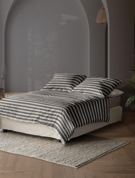 Irisette Mako-Satin Bettwäsche Set Wave-HK 8559 grau 135 x 200 cm + 1 Kissenbezug 80x80 cm