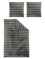 Irisette Mako-Satin Bettwäsche Set Wave-HK 8559 grau 135 x 200 cm + 1 Kissenbezug 80x80 cm