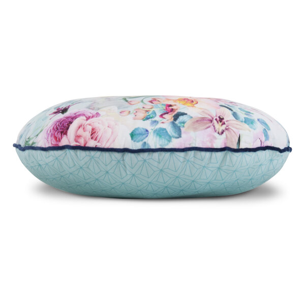 Descanso Polyvelvet Dekokissen 55 cm round Anamin flowers bunt