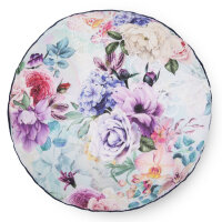 Descanso Polyvelvet Dekokissen 55 cm round Anamin flowers bunt