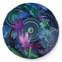 hip Polyvelvet Dekokissen 55 rond Zehra mandalas, leaves and flowers bunt