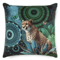 hip Polyvelvet Dekokissen 48 X 48 cm Nyah mandalas & leopard bunt