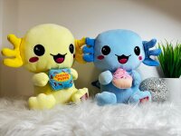 Kawaii Axolotl Kuscheltier Echse Molch Figur Plüsch 24 cm Plüsch blau