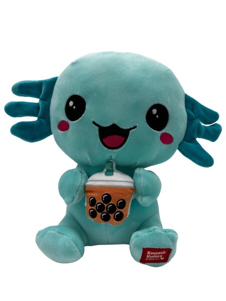 Kawaii Axolotl Kuscheltier Echse Molch Figur Plüsch 24 cm Plüsch grün türkis