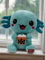 Kawaii Axolotl Kuscheltier Echse Molch Figur Plüsch 24 cm Plüsch grün türkis