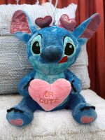 Lilo und Stitch Kuscheltier Lilo und Stitch Plüschtier XXL 24 cm Stofftier Anime Kawaii Plush Stofftier Cute Plushie Halloween Weihnachten Geschenke für Kinder Stitch Herz Rosa 30 cm
