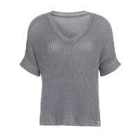 Knit Factory Daisy Strickpullover V-Ausschnitt Grau 36/44