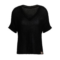 Knit Factory Daisy Strickpullover V-Ausschnitt Schwarz 36/44