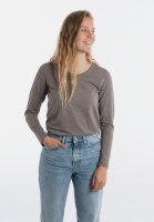 Knit Factory Lily Shirt Taupe S Langen Ärmeln