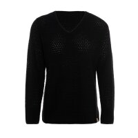Knit Factory Ilse Strickpullover V-Ausschnitt Schwarz 40/42