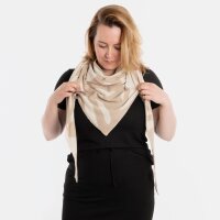 Knit Factory Leaf Dreieckstuch Ecru/Dark Beige