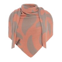 Knit Factory Leaf Dreieckstuch Kieselgrau/Apricot