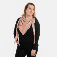 Knit Factory Leaf Dreieckstuch Kieselgrau/Apricot