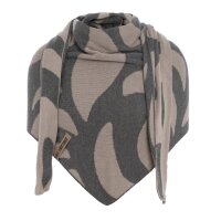 Knit Factory Leaf Dreieckstuch Kieselgrau/Med Grey