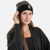 Knit Factory Dusk Mütze Schwarz/Anthrazit