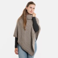 Knit Factory Amber Gestrickter Poncho Marron/Iced Clay