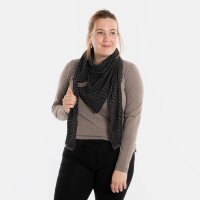 Knit Factory Vera Dreiecksschal Schwarz/Anthrazit