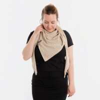 Knit Factory Vera Dreiecksschal Ecru/Dark Beige