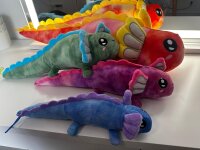 Axolotl Echse Molch Kuscheltier Figur Plüsch Tintenfisch Spiel Puppe XL 68 cm Plüschtier Püsch Wassertier blau neu