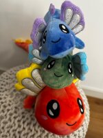 Axolotl Echse Molch Kuscheltier Figur Plüsch Tintenfisch Spiel Puppe XL 25 cm Plüschtier Püsch Wassertier lila neu