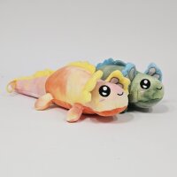 Axolotl Echse Molch Kuscheltier Figur Plüsch Tintenfisch Spiel Puppe XL 25 cm Plüschtier Püsch Wassertier grün neu