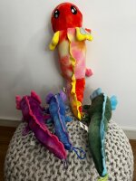 Axolotl Echse Molch Kuscheltier Figur Plüsch Tintenfisch Spiel Puppe XL 32 cm Plüschtier Püsch Wassertier grün neu