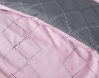 Soma Biber Bettwäsche 2tlg grau rosa 65102-08| Bettwäsche-Set aus 100% Baumwolle | 2 teilige Wende-Bettwäsche 135x200 cm & Kissen 80x80 cm | Nordic nordisch Style Muster